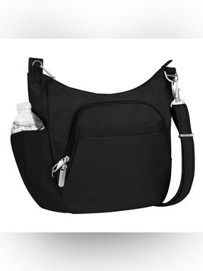 Travelon Anti-Theft RFID Classic Crossbody Bucket Bag Black